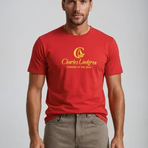 Charles Lindgren® – Herren T-Shirt „Pioneer of the Sea“ Rot